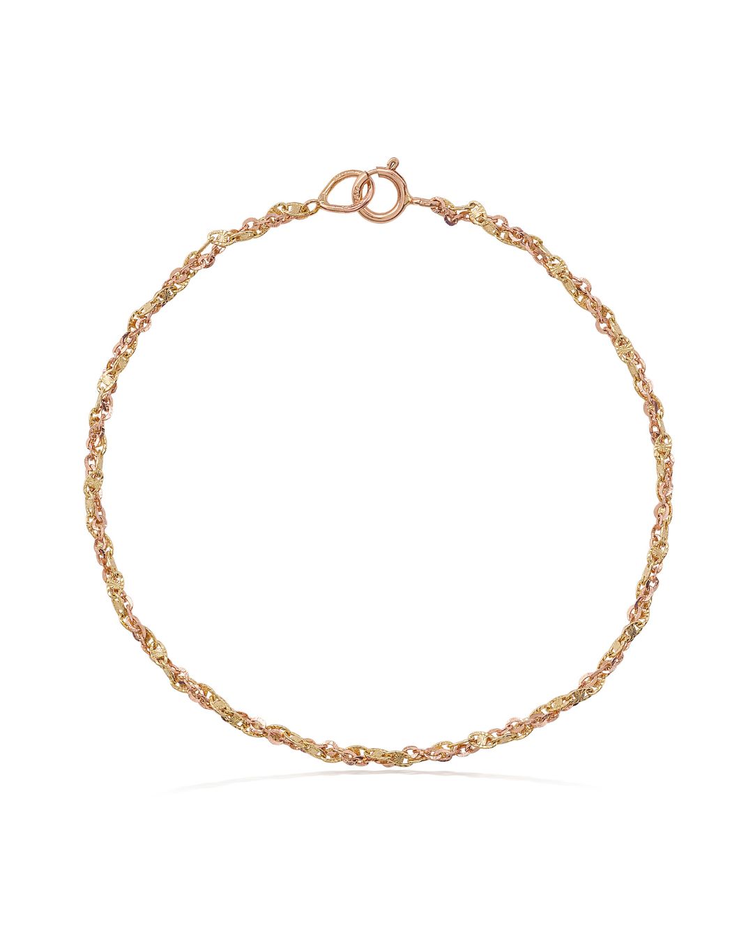 Bracelet Treccia Or Jaune Et Rose