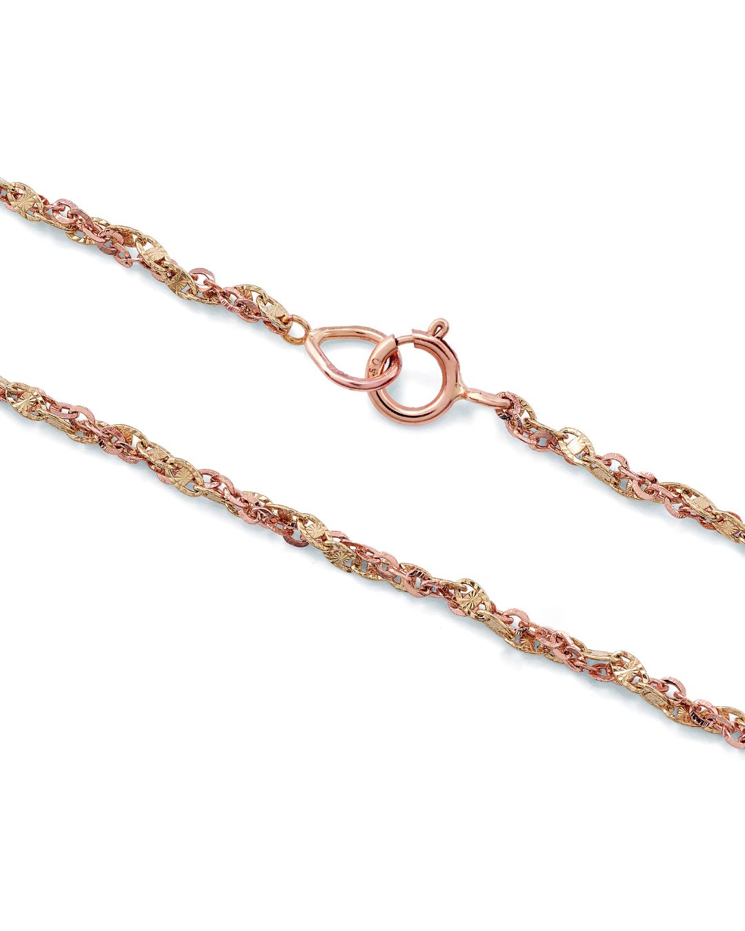 Bracelet Treccia Or Jaune Et Rose