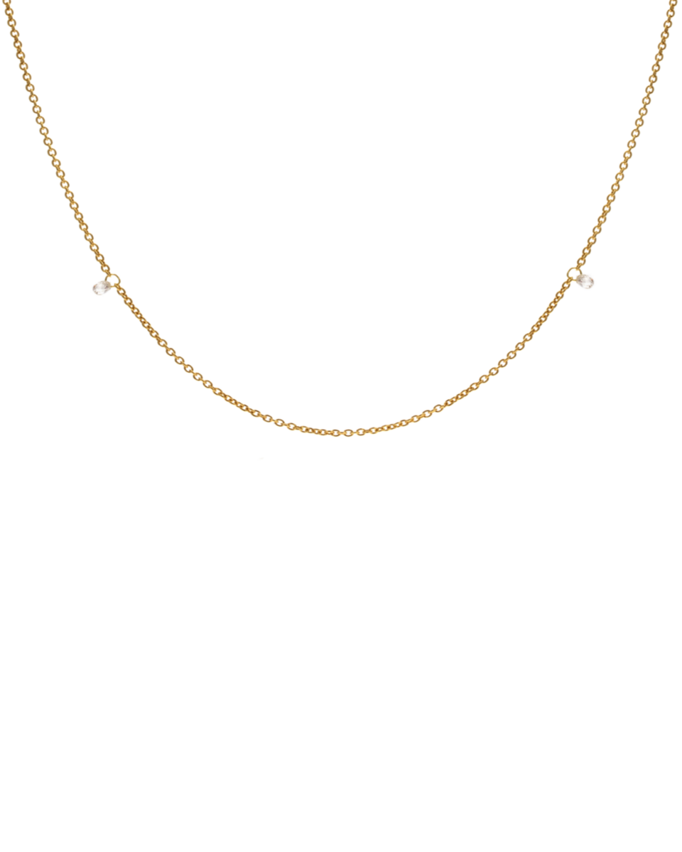 Un Filo Di Luce Briolette 6 White Diamonds Necklace